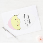 persoonlijke Happy Easter Oval-sticker Ovale Sticker (Envelop)
