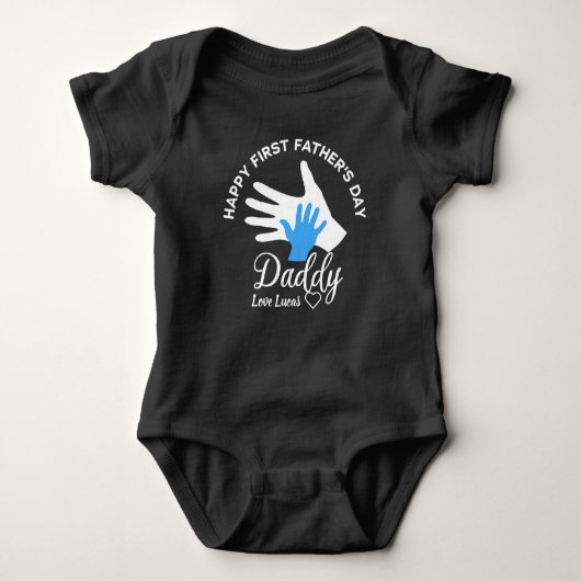 Persoonlijke Happy First Fathers Day 2022 van Son Romper (Voorkant)