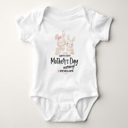 Persoonlijke Happy First Moederdag Romper (Voorkant)