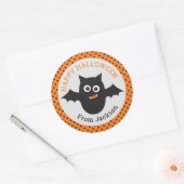 Persoonlijke Happy Halloween Bat Sticker (Envelop)