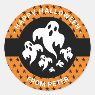 Persoonlijke Happy Halloween Boo Kinder Sticker