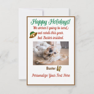 Persoonlijke Happy Holiday Dog-Kaart voor kerstmis