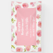 Persoonlijke Happy Retirement Floral Spandoek (Verticaal)