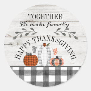 Persoonlijke Happy Thanksgiving-stickers Ronde Sticker