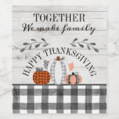 Persoonlijke Happy Thanksgiving Wijn Etiket (Enkel label)