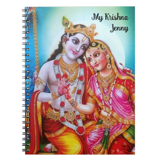 Persoonlijke Hare Radhey Hare Krishna art Notitieboek (Voorkant)
