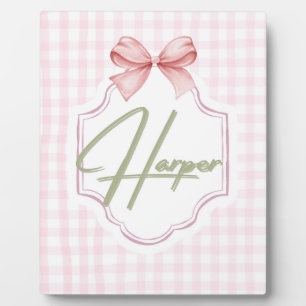 Persoonlijke Harper Baby Meisje Slaapkamer Boog &  Fotoplaat