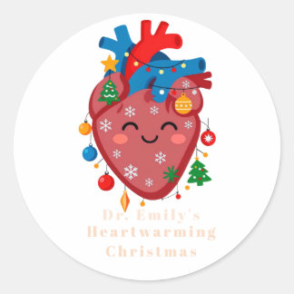 Persoonlijke Hart Kerstmis Dokter Ronde Sticker