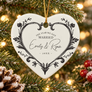 Persoonlijke Hart voor Ons Eerste Kerstmis als Ech Keramisch Ornament