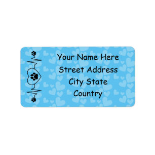 Persoonlijke hartslag hond en hart etiket