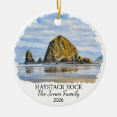 Persoonlijke Haystack Rock Versiering, Aangepast O Keramisch Ornament (Voorkant)
