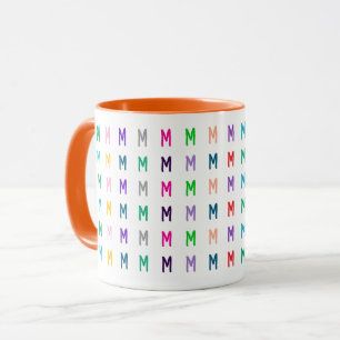Persoonlijke helder en leuke kinderrijke monogram mok
