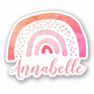 Persoonlijke heldere regenboognaam sticker
