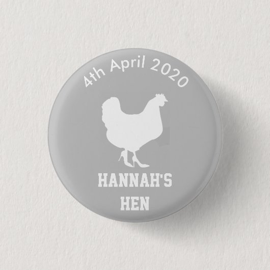 Persoonlijke hen Night Badge Ronde Button 3,2 Cm (Voorkant)