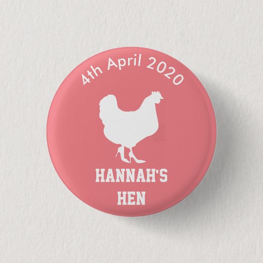 Persoonlijke hen Night Badge Ronde Button 3,2 Cm (Voorkant)
