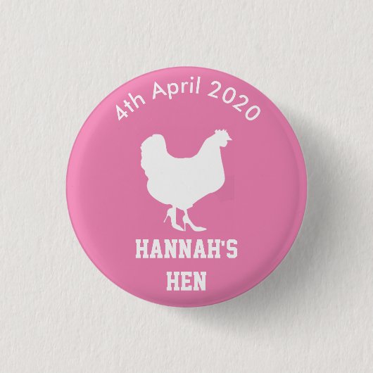 Persoonlijke hen Night Badge Ronde Button 3,2 Cm (Voorkant)