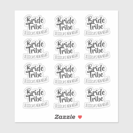 Persoonlijke Hen Night 'Bride Tribe' Sticker (Vel)