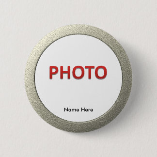 Persoonlijke herdenkingsfoto ronde button 5,7 cm