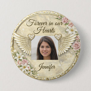 Persoonlijke Herdenkingsfototemplate Ronde Button 7,6 Cm