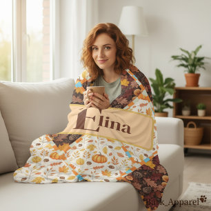Persoonlijke Herfst Aangepaste Naam Autumn Knus Ca Fleece Deken