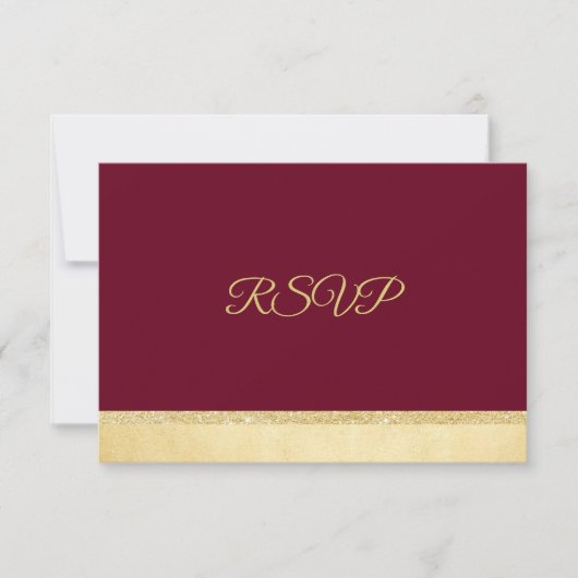 Persoonlijke Herfst Burgundy Gold RSVP Wedding (Voorkant)