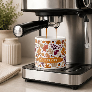 Persoonlijke Herfst – Herfstbladeren & Eikels Naam Espresso Kop