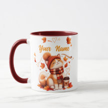 Persoonlijke herfstkattenmok | Aangepaste naam Coz