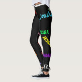 Persoonlijke herhaalde naamletters Leggings zwart (Links)