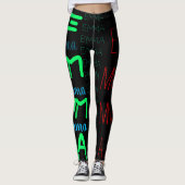 Persoonlijke Herhalingsnaam 4 letters Leggings (Voorkant)