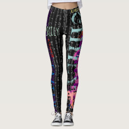 Persoonlijke Herhalingsnaam 5 letters Muzieknoten Leggings