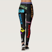 Persoonlijke herhalingsnaam zwarte oude Leggings (Achterkant)