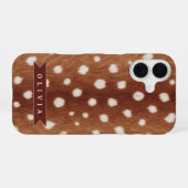 Persoonlijke hertenprint neutrale esthetische cade iPhone 16 hoesje (Achterkant horizontaal)