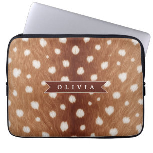 Persoonlijke hertenprint neutrale esthetische cade laptop sleeve