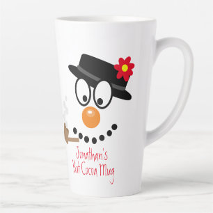 Persoonlijke hete chocolade cartoon sneeuwman voor latte mok