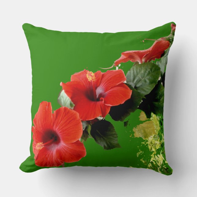 Persoonlijke Hibiscus flower Garden Pillow Kussen (Voorkant)