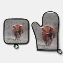 Persoonlijke Highland Cow Ovenwant & Pannenlap