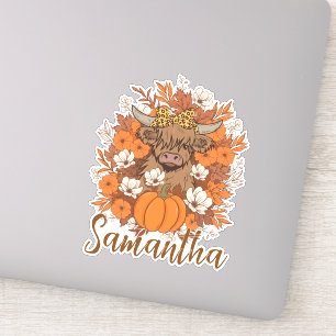 Persoonlijke Highland Koe Halloween Herfst Sticker