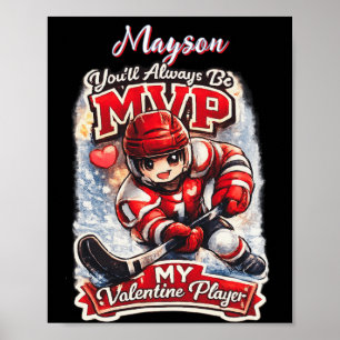 Persoonlijke Hockey MVP Mijn Valentijnsspeler Poster