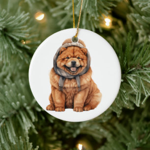 Persoonlijke hoe-hoe-hond keramisch ornament