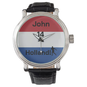 Persoonlijke Holland Vlag Voetbal Trotsheid Horloge