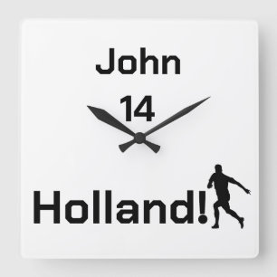 Persoonlijke Holland Voetbal Atletische Geest Vierkante Klok