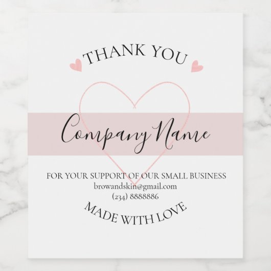 Persoonlijke homemade DANK JE HET Etiket (Enkel label)