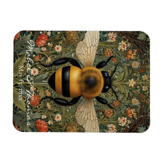 Persoonlijke hommel boho botanische Trouwdag Magneet (Horizontaal)