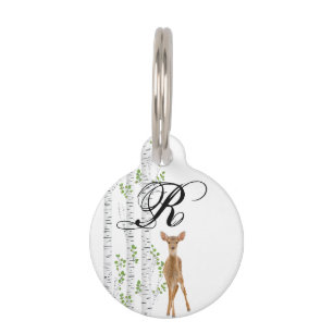 Persoonlijke Hond ID Tag Hert Ree Bok Bos Hout Huisdierpenning