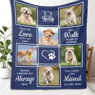 Persoonlijke hond Memorial Gift - Pet Photo Collag Fleece Deken