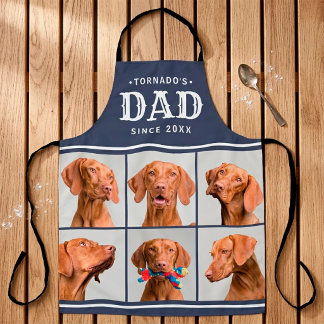 Persoonlijke 'Hond Papa' 6 Foto Collage met Naam Schort