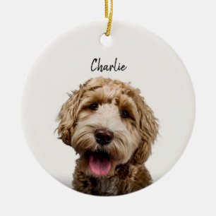 Persoonlijke Hond Portret met Aangepaste Naam Keramisch Ornament