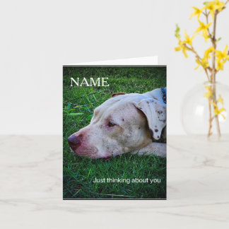 Persoonlijke honden denkende wenskaart kaart