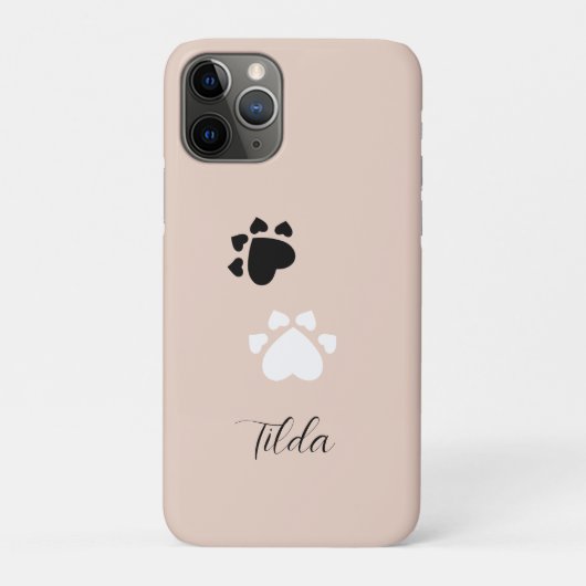 Persoonlijke Honden Hart Pootjes Case-Mate iPhone Case (Achterkant)