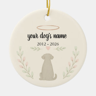 Persoonlijke honden-herdenking ornament – Naam & d